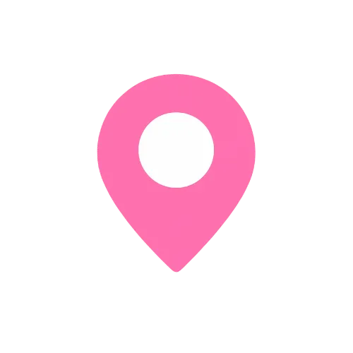 Icône localisation rose pour les permanences d'informations – Ma Santé Ma Commune